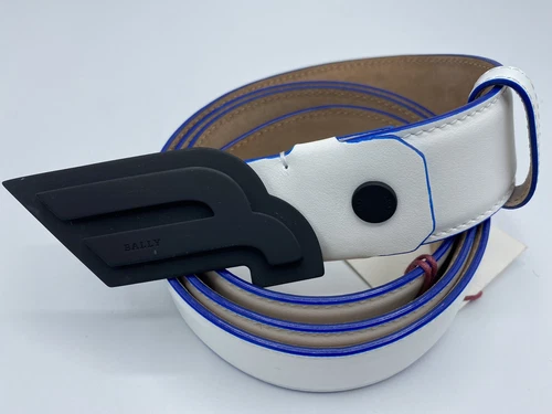 $425 Bally White Leather Belt Adjustable All Sizes Made in Italy