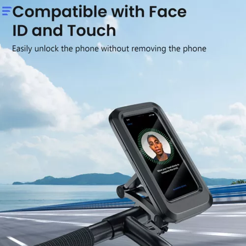 Waterproof Motorcycle Bike Handlebar Phone Mount Holder Case for iPhone Samsung - Picture 9 of 19