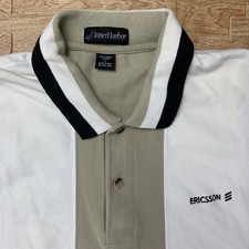 VTG Inner Harbor Ericsson Polo Mens Large Embroidered Logo Striped Golf Shirt