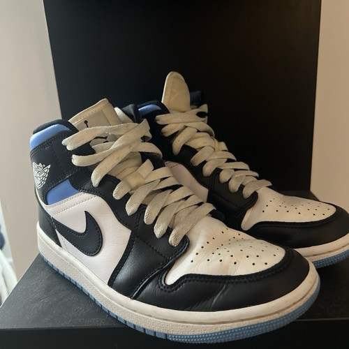 Jordan 1 Mid University Blue Black White W UK 4.5 - Picture 2 of 5