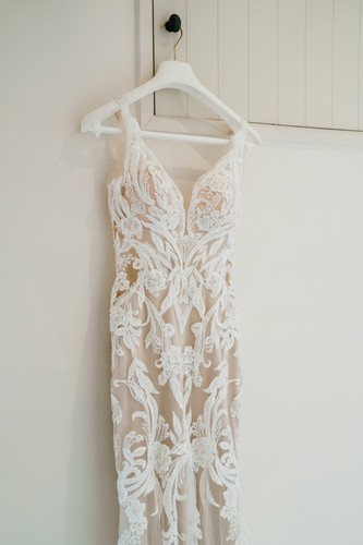 Enzoani Elysee Etoile Francesca Wedding Dress Nude Size 10 - Picture 11 of 13
