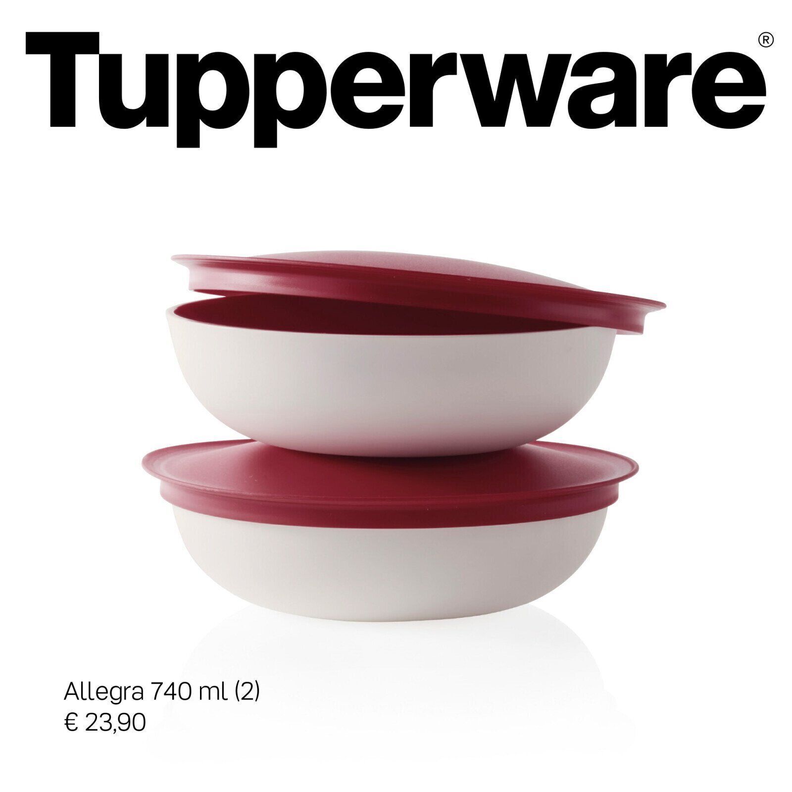 Tupperware Allegra Servierschale Servierquartett Perle Weiß/Silber + Snackbox - Mehrteiliges Servierset