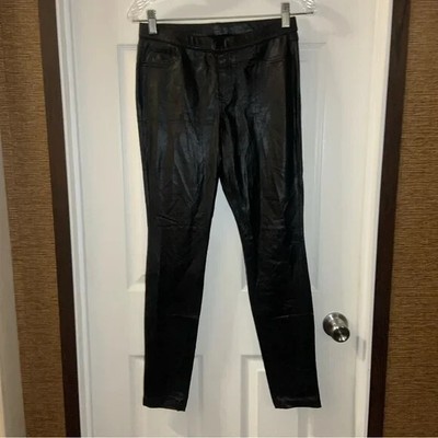 NWT Hue Black Reptile Python Leatherette Leggings size S