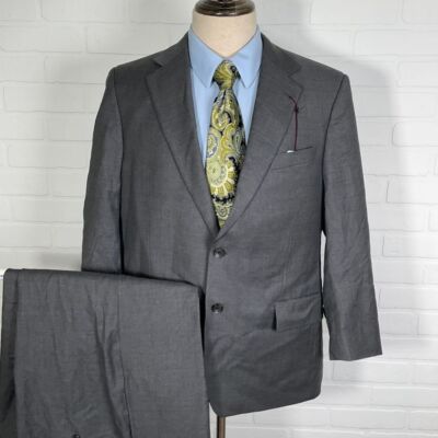 Jos A Bank 1905 Suit Men 42S 41W Unhemmed Gray Wool Career Regal