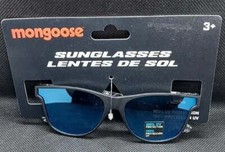 MONGOOSE Boys Black With Blue Mirror Lenses 100 UV Sunglasses NWT