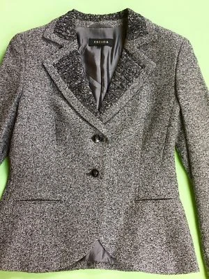 LUXUS COUTURE ESCADA BLAZER CASHMERE tweed boucle 36/38 jacket Janker meliert - Bild 1 von 3