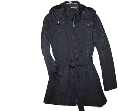 Black Zip-Up Trench Coat main image 1