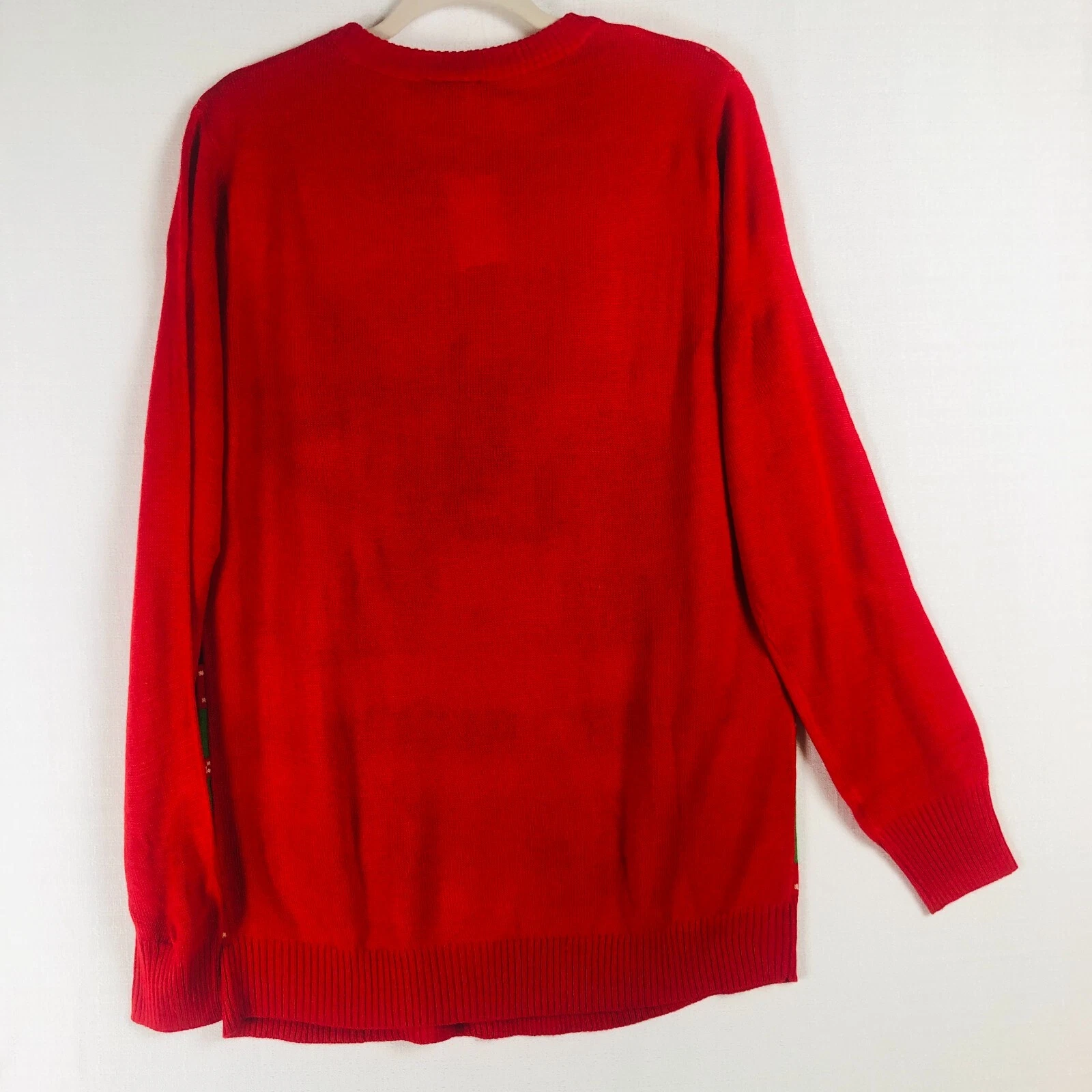 NWT Rick and Rickandmorty UGLY Christmas Sweater Size Medium Red Graphic Weave