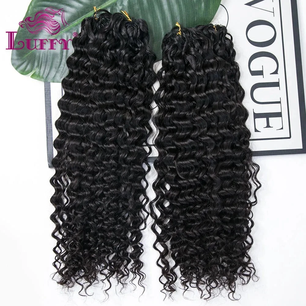 Curly Human Hair Extension Knotless Pre-Separated Feather Crochet Hair For Women - Picture 6 of 13