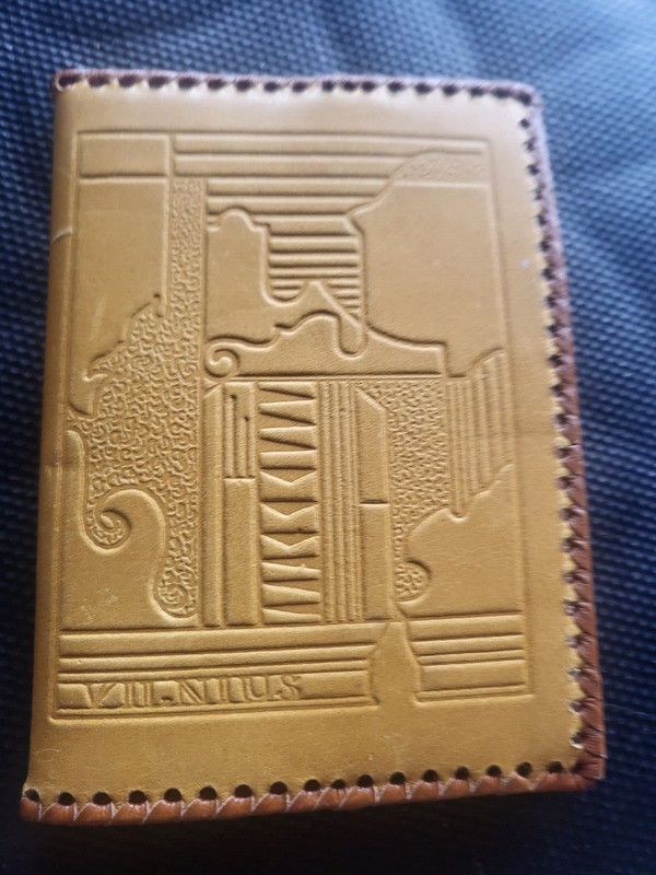 NICE LEATHER BOOKLET WITH BLANK NOTE PAPER - VILNIUS LITHUANIA