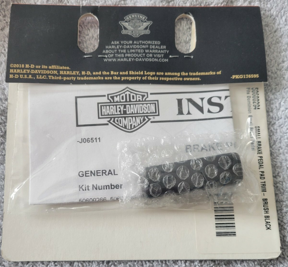 HarleyDavidson+Dominion+Small+Brake+Pedal+Trim+BRUSHED+BLACK+OEM+PN+