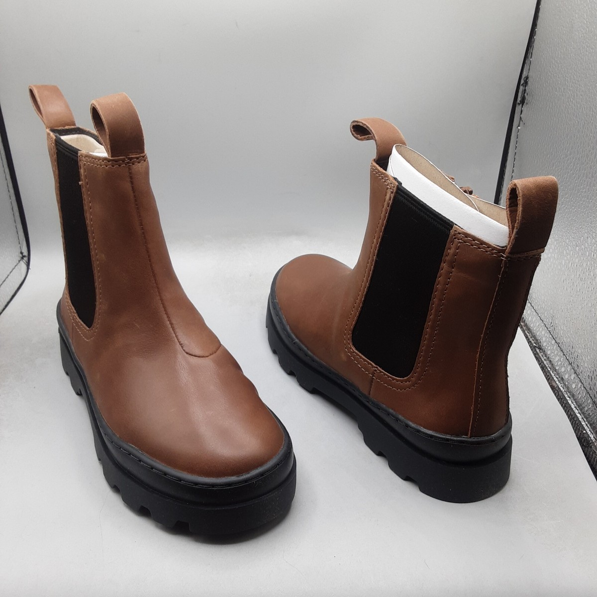 Camper Kids Brutus Chelsea Boots 13.5 Kids Brown Leather | eBay