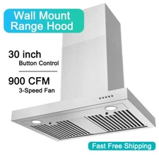 JOEAONZ 30 inch Wall Mount Range Hood Vent Stainless Steel Cooking Fan 900CFM