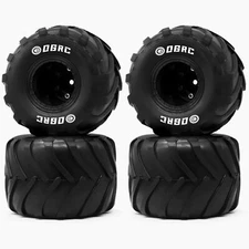 OGRC 1.0 RC Monster Truck Wheel Rim Tires Set for FCX24 SCX24 C10 JLU Deadbolt