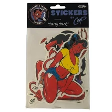 Poster Pop Stickers Coop Party Pack Of 3 Large Size Sexy Devil Vintage 2000 Y2K