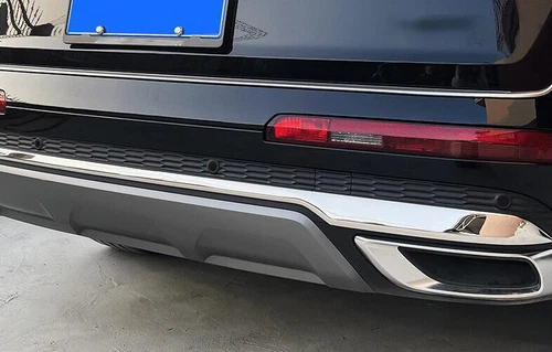 Fit For Audi Q7 2020-2023 Silver Titanium Rear Bumper Protector Lower Strip 1PCS - Picture 2 of 7