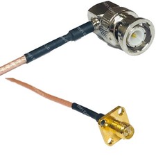 RG316 BNC MALE ANGLE to RP-SMA Female Flange RF Cable Rapid-SHIP LOT