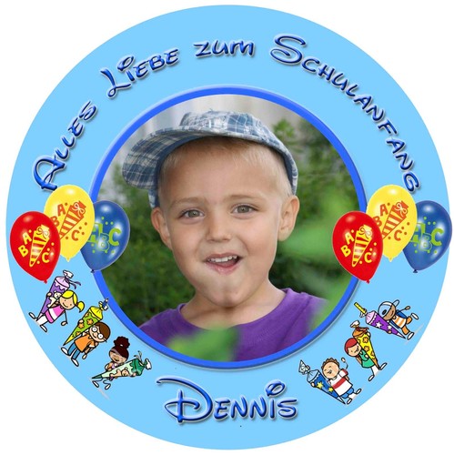 Zuckerschrift Schwarz Tortenaufleger Tortenbild Motiv: Zur Einschulung Mit WunschfotoDeintor Tortenaufleger Geburtstag - Foto 10