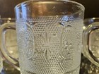 4 Vintage KIG Indonesia Fleur-De-Lis Clear Glass Mugs — photo 2