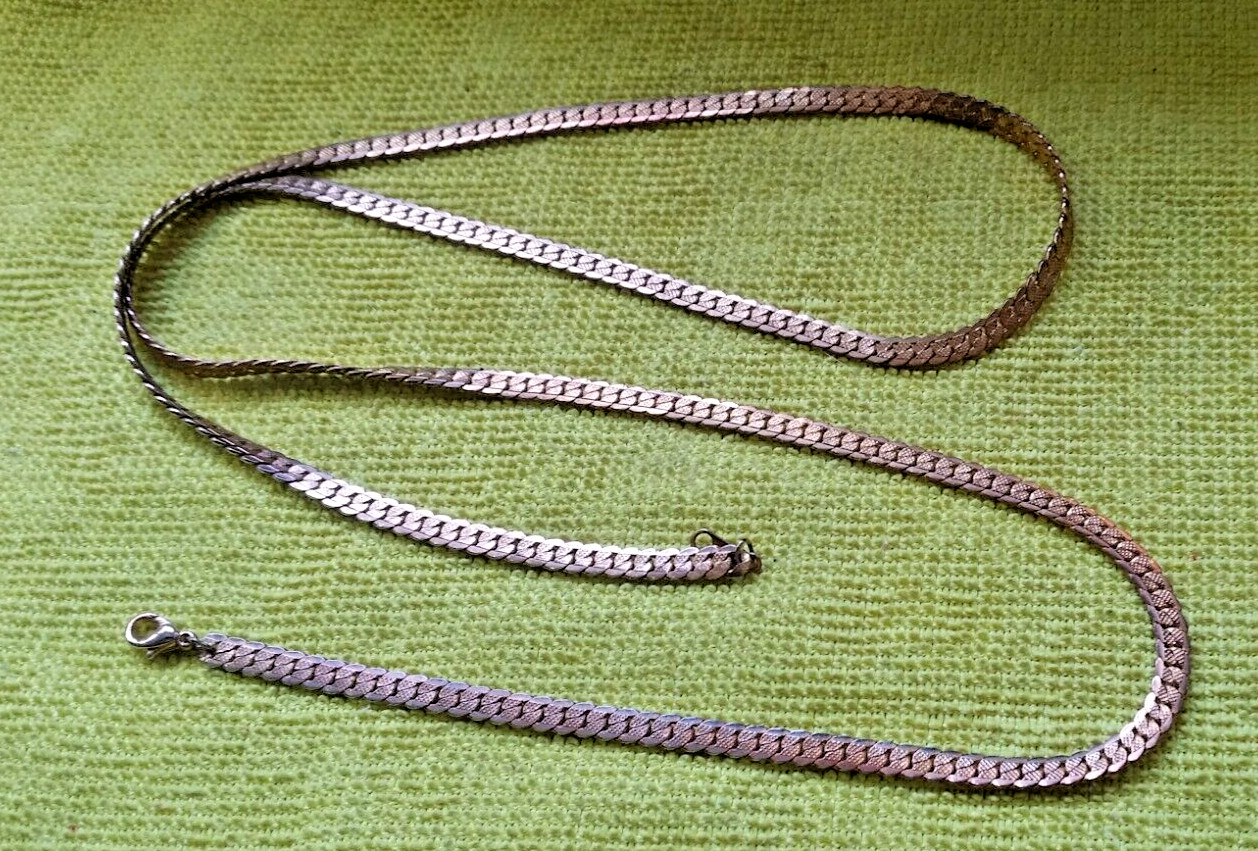 100% Solid pure Copper flat Necklace for Unisex U… - image 1