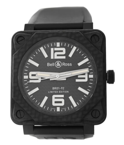 Bell & Ross Aviation BR01-92 Carbon Fiber Limited 46MM Men's Automatic Watch - Afbeelding 1 van 9