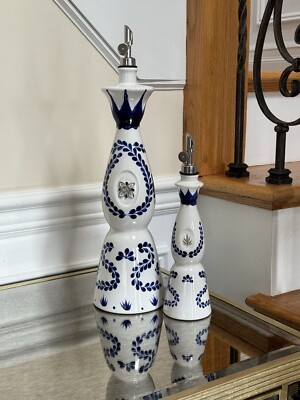 Two Oil Dispensers from Repurposed Clase Azul extremely rare 200ml & 750ml