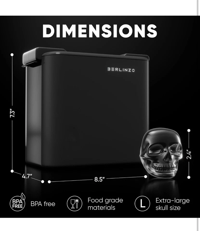 Fabricante de cubitos de hielo transparentes con calaveras Bandeja de cubitos de hielo 3D Calavera Fabricante de bolas de hielo Foto 4 de 4