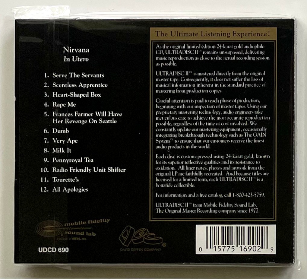 In Utero by Nirvana (US) (CD, Jan-1997, Mobile Fidelity Sound Lab