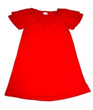 Madewell Texture & Thread Dress XXS Red Swing Shift Flutter Sleeve Scoop Neck