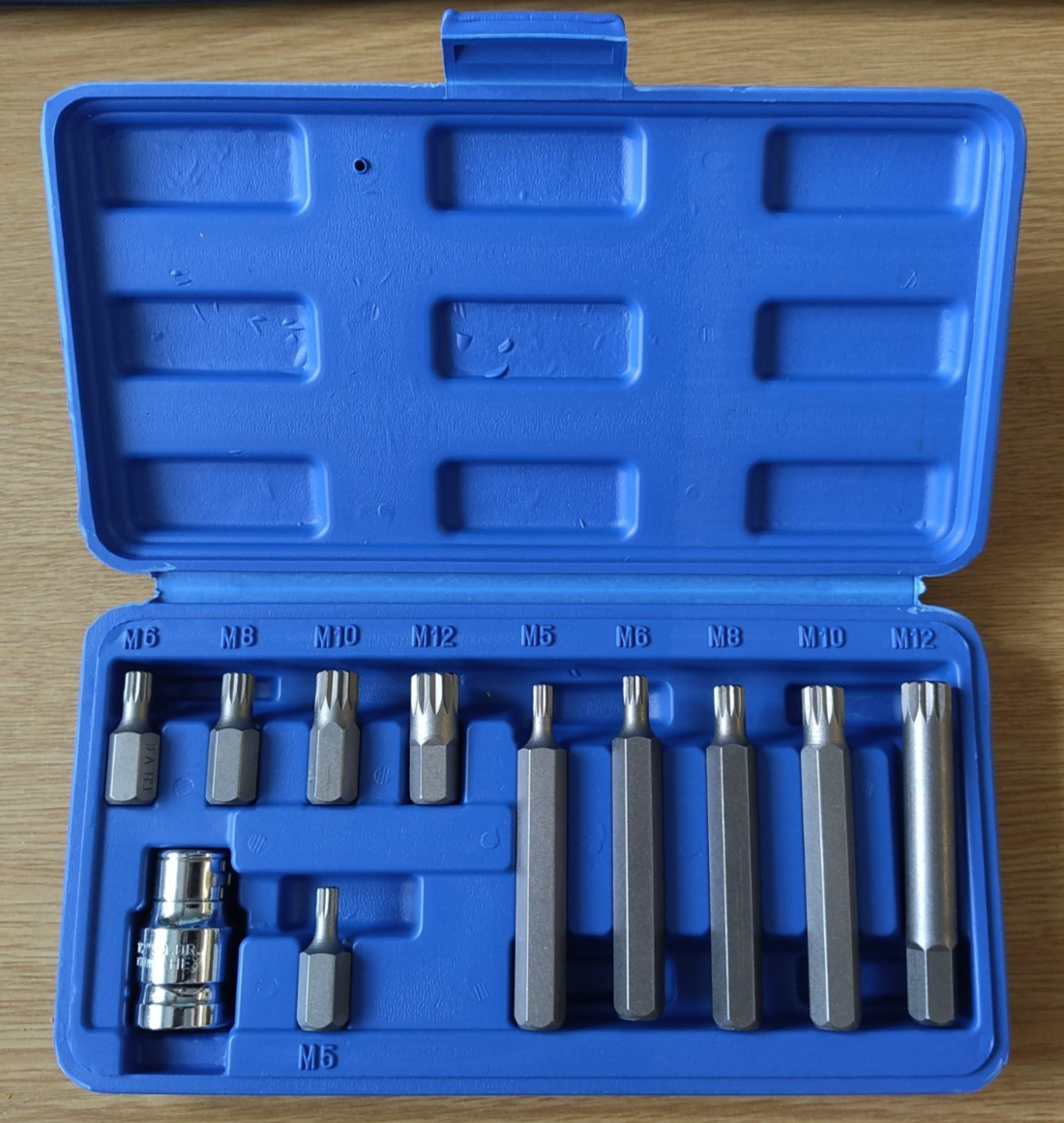 US PRO (1484 / 1/2"") 11pc 1/2dr Spline Bit Socket Set M5, 6, 8, 10, 12