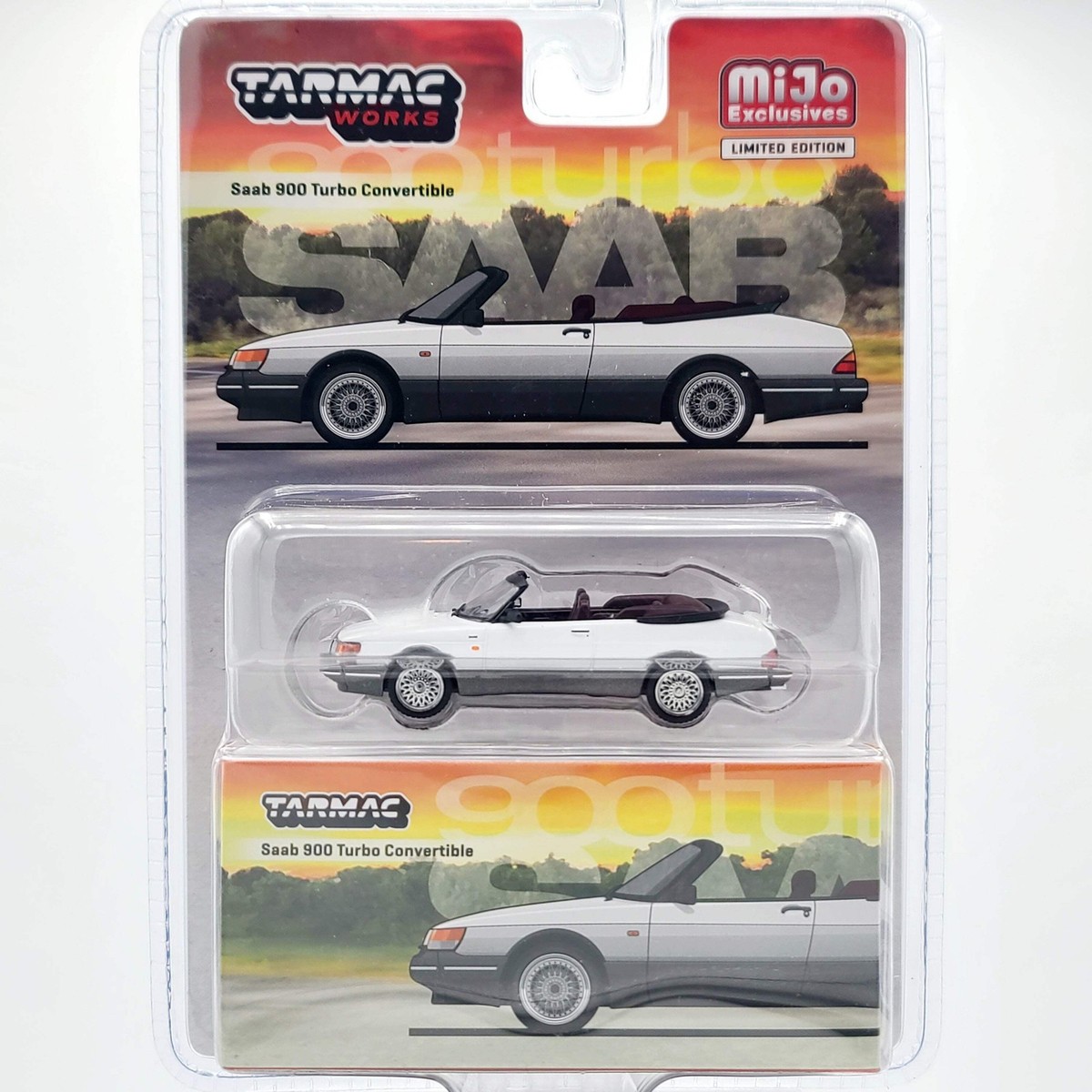 Tarmac Works SAAB 900 Turbo Convertible - 1:64 White (2025 MiJo