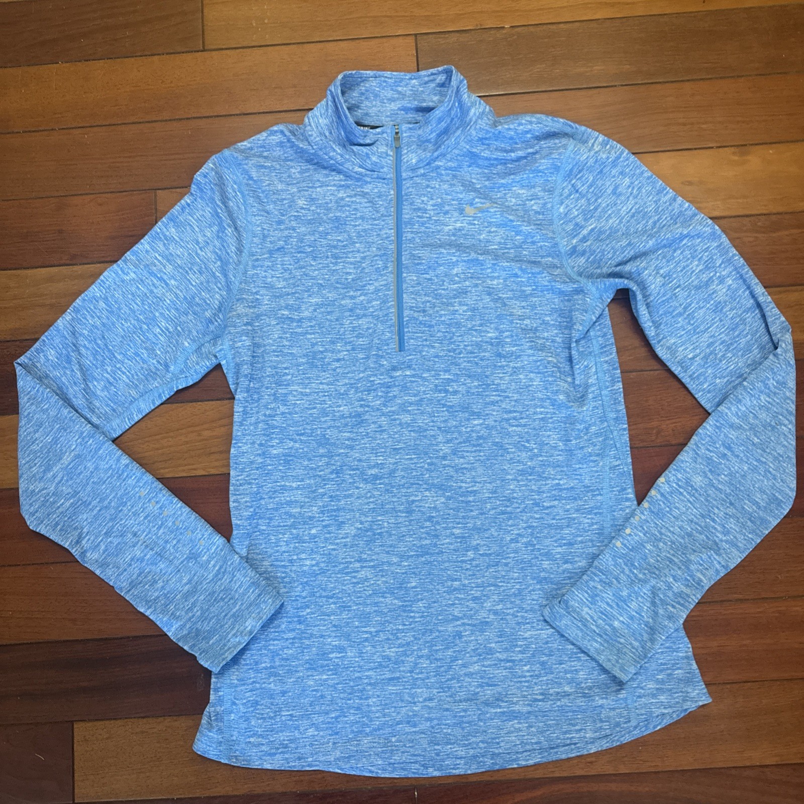 Nike Running Element Dri-Fit Long Sleeve Shirt Womens Small Blue Thumb Holes
