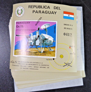 Paraguay 1975 25 x Block "Marsprobe" with "Muestra" Overprint Bl.258 ME 500