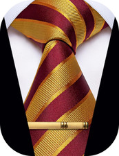 Ties for Men Classic Formal Red Gold Striped Tie Silk Cosplay Ties for Themed...
