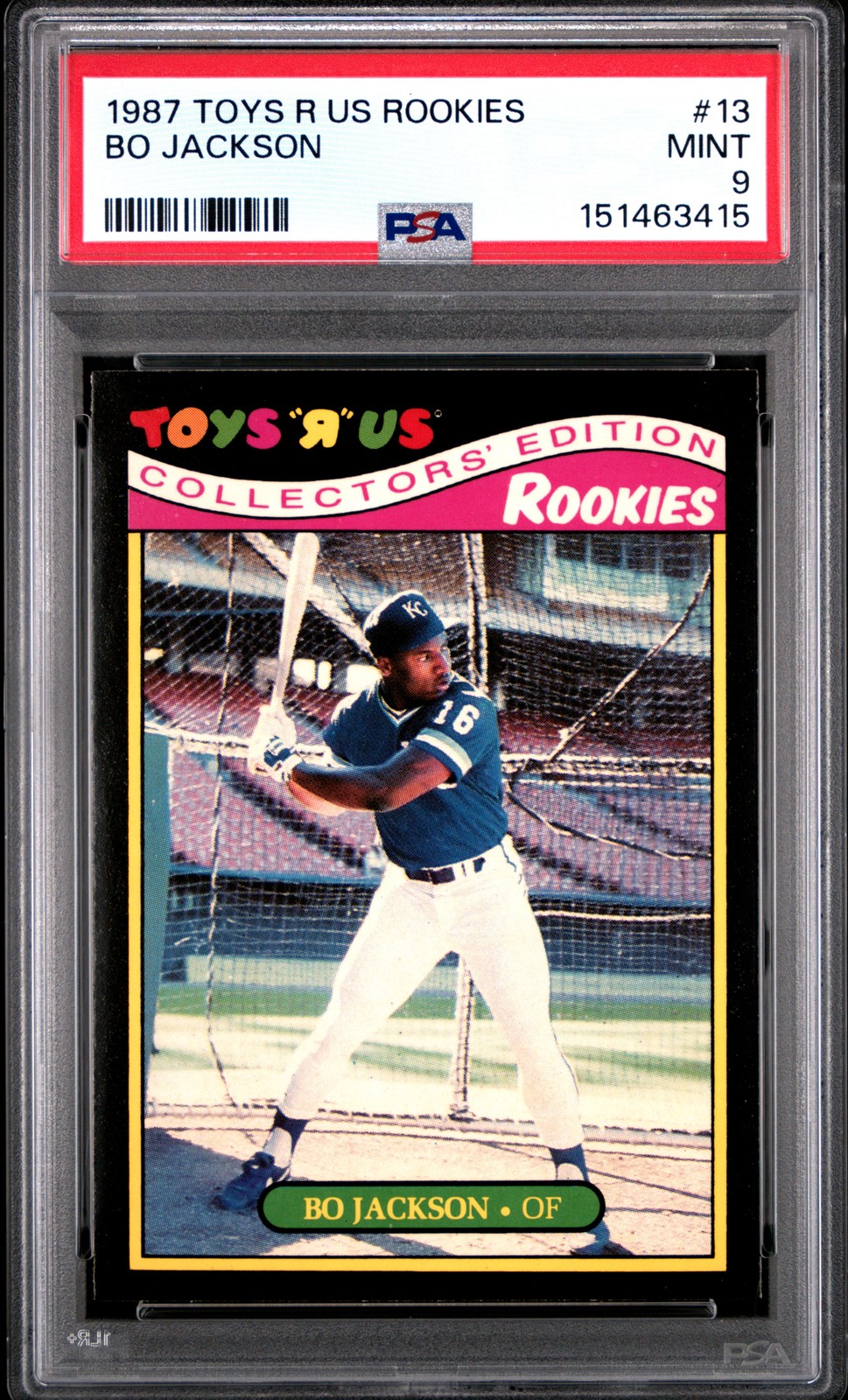 1987 TOYS R US ROOKIES #13 BO JACKSON ROOKIE RC PSA 9