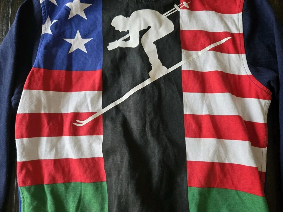 Polo Ralph Lauren Performance Jacket Skier American Flag Color Block M (10-12) - Image 3 of 4
