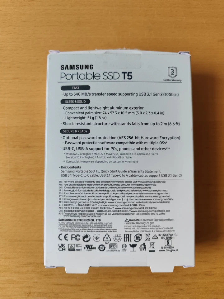 Samsung MU-PA500B/EU Portable SSD T5 500 GB - Blau TOP *NEUWERTIG* - Bild 2 von 4