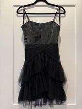 City Studio Black Fit Flare Dress 3 Sweetheart Tulle Sequin Ruffle Lined