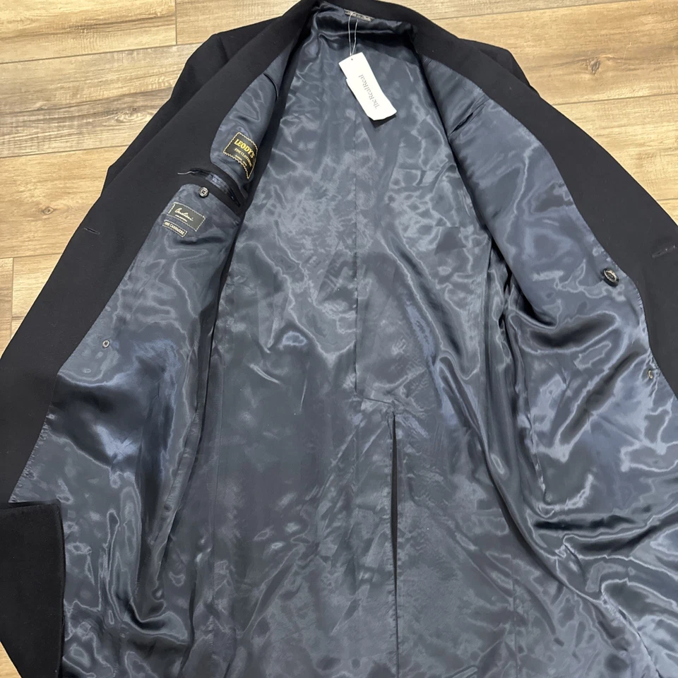 Linea Sartoria Corneliana Overcoat-pure Cashmere-52 R-Black-Italy-EC - Image 3 of 4