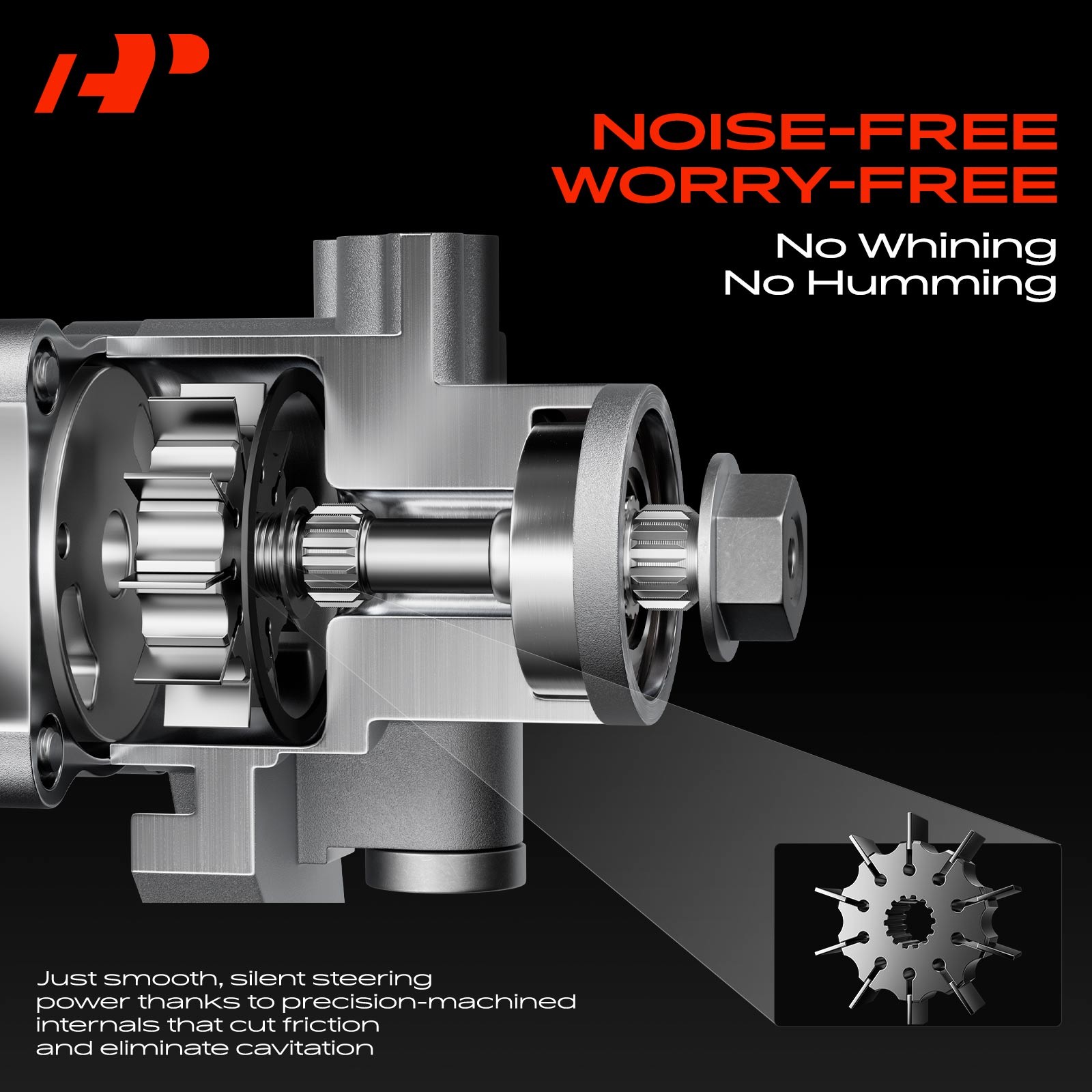 A-Premium Power Steering Pump with Pulley for Maserati Ghibli Quattroporte 14-17
