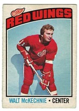 1976-77 O-PEE-CHEE # 196 WALT MCKECHNIE DETROIT RED WINGS  OPC HOCKEY - LOOK !!!