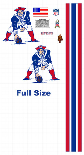 Like Patriots full size  helmet decal set 8 Mil Gear Wrap Convex throwback