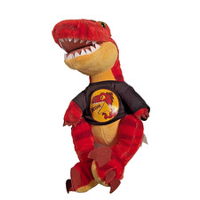 Build A Bear Workshop Red Raptor Dinosaur Plush Stuffed Animal with Roar T Shirt