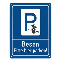 Hexebesen - Bitte Hier Parken Metallschild XXL In 28X38 Cm