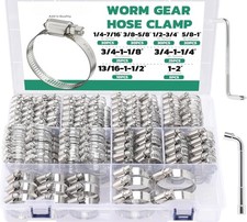 175pcs Hose Clamps Stainless Steel Assortment Adjustable Worm Gear Hose Clamp