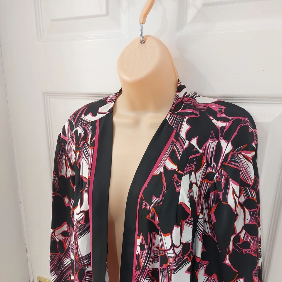 Bob Mackie multi floral Print Kimono Jacket cover up UK Size XL - Image 3 of 4