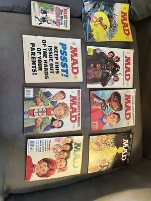 7 Mad Magazines And 1 Mad Book Vintage