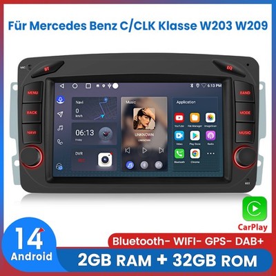 Für Mercedes Benz C/CLK Klasse W203 W209 Carplay Android Autoradio GPS BT 2+32GB