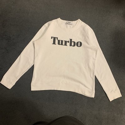 MSGM White ''Turbo'' Sweatshirt - Size M wdium