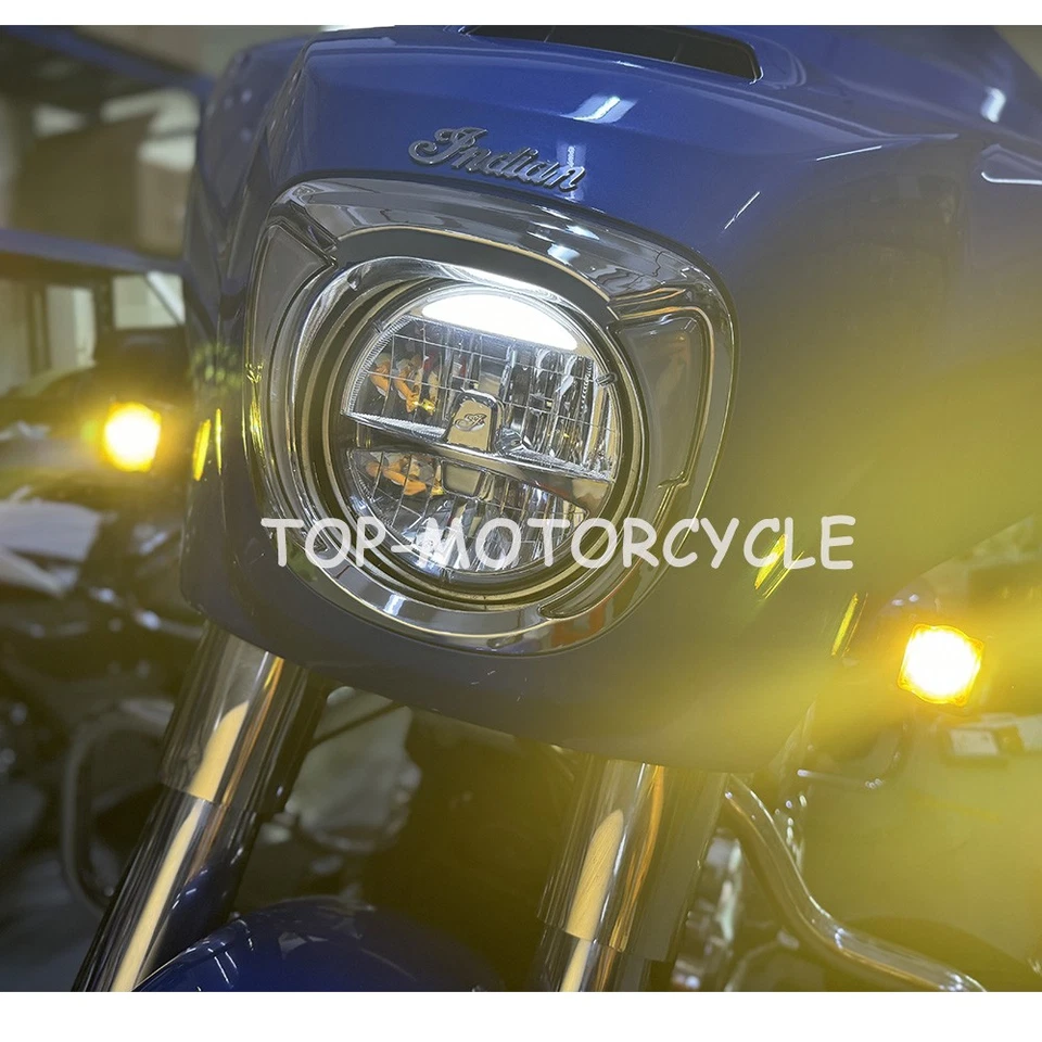 Luz de LED frontal de motocicleta sinais de seta para Indian Chieftain Roadmaster 2014-25 - Imagem 2 de 4